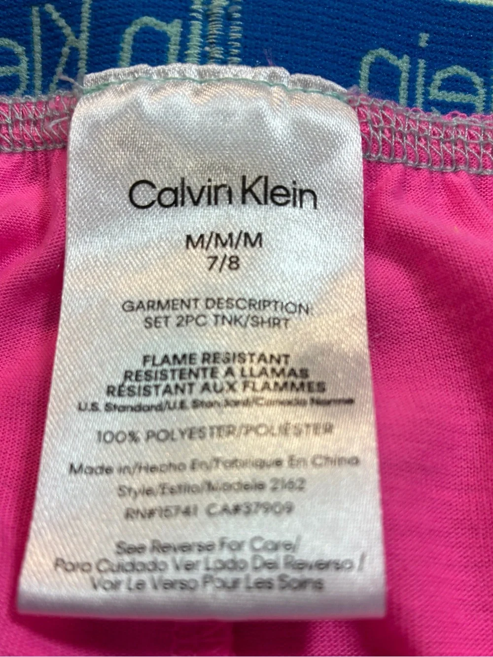 Calvin Klein Pink & Mint Striped Tank and Shorts Pajama Set